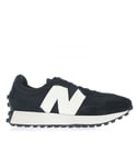 New Balance Mens 327 Trainers in Black-White Mesh - Size UK 4