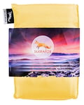 Silkrafox ultralight sleeping bag liner, artificial silk inlett, perfect for hiking, backpacking, outdoor activities, yellow