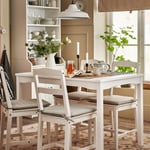 IKEA IKEA HAUGA bord, vit/björkfaner, 118x74 cm, cm 118x74 cm