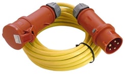 as - Schwabe 60711 CEE Extension 400 V / 16 A, 10 m, K35 AT-N07V3V3-F 5G1.5, Yellow, IP44 Outdoor Use