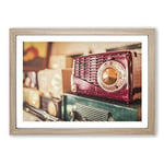 Big Box Art Vintage Retro Radios Framed Wall Art Picture Print Ready to Hang, Oak A2 (62 x 45 cm)