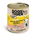 Ekonomipack: Dogs'n Tiger gourmetmeny för hundar 12 x 800 g - Kyckling med kalkon, tranbär och sötpotatis