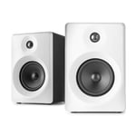 VONYX 40W Active Studio Monitors (Pair) 4" Powered Desktop Multimedia Speakers, 2-Way, White