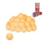 Relaxdays Balles de ping-Pong, pièces, Accessoires en Plastique, sans Inscriptions, Tennis de Table, 38 mm Ø, Orange, Lot de 48