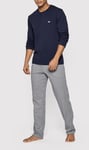 Emporio Armani Pyjama Set Navy Mens Size M Medium Cotton Logo Long Sleeve BNWT