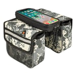 WESTBIKING waterproof bicycle bag with touch screen view - Camouflage
