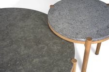 Dondo soffbord ek/slipad kalksten Ø80 cm