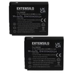 EXTENSILO 2x Batteries compatible avec Leica D-Lux 2, D-Lux 3, C-Lux 1 appareil photo, reflex numérique (1250mAh, 3,7V, Li-ion)