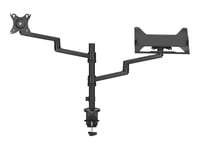 Neomounts DS20-425BL2 - Monteringssats (bordsfäste, VSA-adapter, anteckningsboksfack, skrivbordsgenomföring, bildskärmsarm, arm för bärbar dator) - j