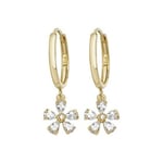 James Moore TH ER1114 9k Yellow Gold Cubic Zirconia Drop Jewellery