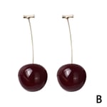 Mode söt körsbär Simulering frukt örhängen Örhängen Drop Stud Cut Dark Red One size