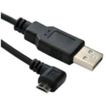 USB-kabel - MICROCONNECT - Micro USB typ B (M) vinklad till USB (M) - 1,8 m - Svart - USB 2.0