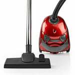 1.5L Powerful Compact Vacuum Cleaner 700W Bagged Cylinder Hoover HEPA Red