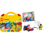 LEGO 10713 Classic Creative Suitcase, Toy Storage Case With Fun Colourful Building Bricks & 10789 Marvel Spider-Man's Car and Doc Ock Set, Spidey and His Amazing Friends Buildable Toy