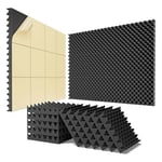 12 Piece Acoustic Foam Panels Black for Home & Pro Studios S1V24809