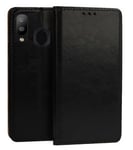 Plånboksfodral Samsung Galaxy M20 Äkta Italienskt Läder Svart