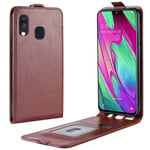 Suhctup Compatible with Samsung Galaxy S10 lite Case,Vertical Leather Flip Cover Durable Soft TPU Frame [with Card Slots] Wallet Slim Fit Protective Cover -Brown