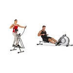 Sunny Health & Fitness Elliptical Cross Trainer w/LCD Monitor, Air Walker Exercise Machines SF-E902 and Magnetic Rowing Machine SF-RW5515