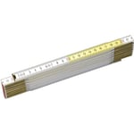 STANLEY 0-35-458 Måttstock trä, vit/gul, 2 m