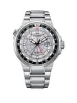 Citizen Gents Eco-Drive Promaster GMT Watch, Silver, Men