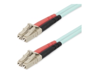 StarTech.com 25m (82ft) LC/UPC to LC/UPC OM4 Multimode Fiber Optic Cable, 50/125µm LOMMF/VCSEL Zipcord Fiber, 100G Networks, Low Insertion Loss, LSZH Fiber Patch Cord - Patch-kabel - LC/UPC-multiläge (hane) till LC/UPC-multiläge (hane) - 25 m - fiberoptisk - duplex - 50/125 mikron - OM4 - halogenfri, upp till 100 Gbps dataöverföringshastighet - havsblå