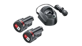 Batteri Bosch StarterSet PBA 12V; 12 V; 2x1,5 Ah + laddare GAL 1210 CV