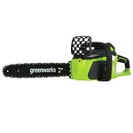 Greenworks Cordless Chainsaw GD40CS40 (Li-Ion 40 V 11 m/s Chain Speed 40 cm Sword Length 180 ml Oil Tank Volume Powerful Brushless Motor Without Battery and Charger)