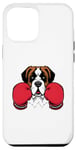 Coque pour iPhone 12 Pro Max Chien amusant de kickboxing ou de boxe Saint Bernard