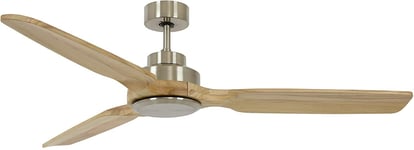 Lucci Air Airfusion Shoalhaven Fan Only in Brushed Chrome/Ashwood 142cm 3 Blade