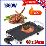 Electric Teppanyaki Table Grill Griddle Hot Plate Steak Frying Cooking 1360W New