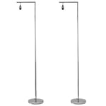 Set of 2 Modern Chrome Angled 162cm Floor Light Standard Lamps Base Only