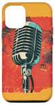 Coque pour iPhone 12/12 Pro Microphone vintage musique rétro chanteur audio