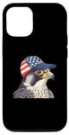 Coque pour iPhone 12/12 Pro Faucon pèlerin avec chapeau USA