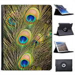 Fancy A Snuggle Peacock Feathers For Apple iPad 2, 3 & 4 Faux Leather Folio Presenter Case Cover Bag with Stand Capability
