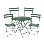 Fermob - Bistro matgrupp bord 77cm & 4 metall stolar cedar green - Matgrupper utomhus