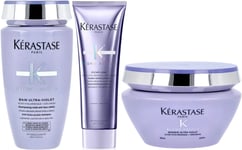 Kérastase Blond Absolu Bain Ultra-Violet Shampoo + Conditioner + Masque Trio Paket