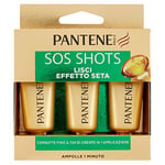 Pantene Pantene Pro-V Sos Shots Lisse Effet Soie, Traitement intensif pour cheveux endommagés, Formule concentrée et efficace, 3 x 15 ml