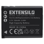 EXTENSILO Batterie compatible avec Pentax Optio i90, H90, P70, P80, NB1000, RS1000, W90 appareil photo, reflex numérique (700mAh, 3,7V, Li-ion)