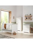 Tutti Bambini Rio 5 Piece Furniture Set- White/Dove Grey (Cot Bed, Cot Top Changer, Sprung Mattress, Chest Changer, Wardrobe)