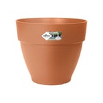 elho Vibia Campana Round 65cm - Large Plant Pot Outdoor - Including Water Reservoir - 100% Recycled Plastic - Brown/Terra