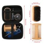 7PCS/Set Portable Men Beard Styling Shaping Cream Oil Brush Comb Scissor BGS