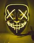 Svart El Wire Purge Maske med Gult LED-Lys