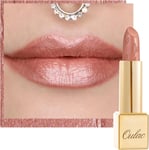 OULAC Metallic Shine Glitter Lipstick, Nude High Impact Lipcolor, Brown Soft an