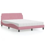 Säng med madrass rosa 120x200 cm sammet