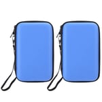 Yctze Carrying Storage Case, 2Pcs Protective Hard Package with Lanyard, Travel Carry Case for Nintendo 3ds XL/3ds ll/3ds Game Console(blue)