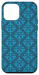 Coque pour iPhone 12 mini Fleur de lys bleu motif floral fleur de lys