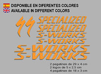 Ecoshirt I8-4VKU-A3A1 Stickers Sworks S-Works Bike F124 Stickers Aufkleber Decals Autocollants Adesivi, Orange