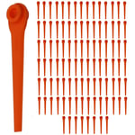 SPARES2GO Plastic Blades Compatible with Flymo SimpliTrim Li Battery Grass Trimmer Strimmer (Pack of 100)