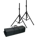 NJS Speaker Stand Kit Pair inc Carry Case DJ Disco PA Speaker Stand Tripod