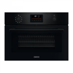 Zanussi ZVENM6K3 Compact multifunction oven with Microwave, white LEDs, Drop down door. Glass microwave plate. Black